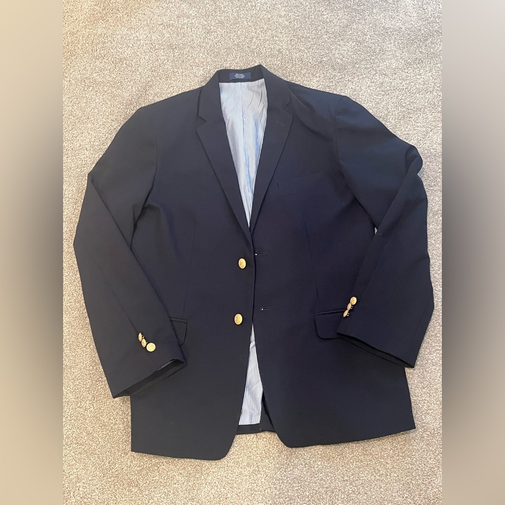 Izod Navy Blazer with Gold Accents